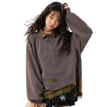 Load image into Gallery viewer, DUAL-LAYER PLAID SWEATSHIRT
