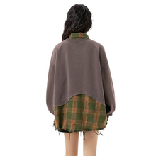 Load image into Gallery viewer, DUAL-LAYER PLAID SWEATSHIRT