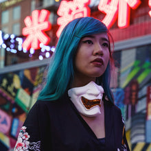 Load image into Gallery viewer, WHITE HANNYA HALF-MASK