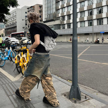 Load image into Gallery viewer, RIPPED DOUBLE DROP CAMO JEANS