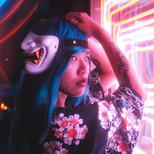 Load image into Gallery viewer, WHITE HANNYA HALF-MASK