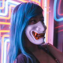 Load image into Gallery viewer, WHITE HANNYA HALF-MASK