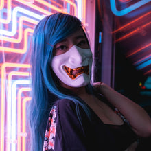 Load image into Gallery viewer, WHITE HANNYA HALF-MASK