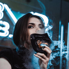 Load image into Gallery viewer, BLACK HANNYA HALF-MASK