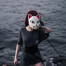 Load image into Gallery viewer, RED FLAME KITSUNE MASK