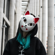 Load image into Gallery viewer, RED FLAME KITSUNE MASK