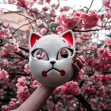 Load image into Gallery viewer, RED FLAME KITSUNE MASK
