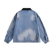 Load image into Gallery viewer, RETRO COLLAPSE DENIM JACKET