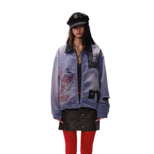 Load image into Gallery viewer, RETRO COLLAPSE DENIM JACKET