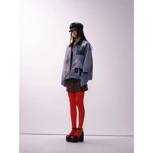 Load image into Gallery viewer, RETRO COLLAPSE DENIM JACKET