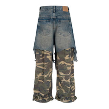 Load image into Gallery viewer, RIPPED DOUBLE DROP CAMO JEANS