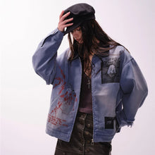 Load image into Gallery viewer, RETRO COLLAPSE DENIM JACKET