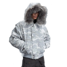Load image into Gallery viewer, NORTHLINE CAMO FUR COAT