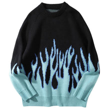 Load image into Gallery viewer, BLUE FLAME KNIT SWEATER